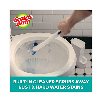 Scotch-Brite Disposable Toilet Scrubber Refill, Blue/White, 10/Pack (MMM558RF)
