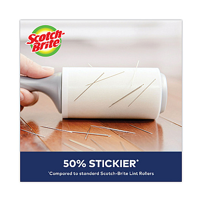 Scotch-Brite Lint Roller, Extra Sticky, Heavy-Duty Handle, 48 Sheets/Roll (MMM830RS48)