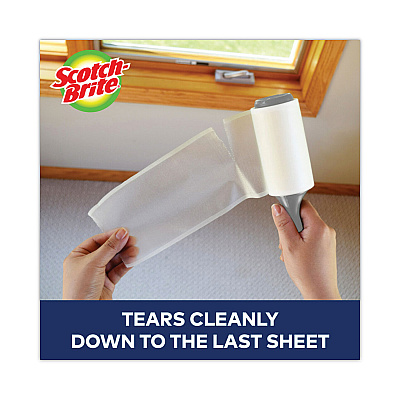 Scotch-Brite Lint Roller, Extra Sticky, Heavy-Duty Handle, 48 Sheets/Roll (MMM830RS48)