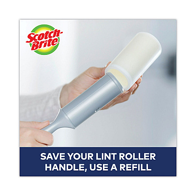 Scotch-Brite Lint Roller, Extra Sticky, Heavy-Duty Handle, 48 Sheets/Roll (MMM830RS48)