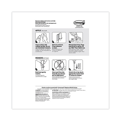 Command General Purpose Hooks, Medium, Metal, White, 2 lb Capacity, 35 Hooks and 40 Strips/Pack (MMM17065S35NA)
