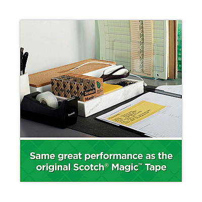 Scotch Magic Greener Tape with C38 Dispenser, 1" Core, 0.75" x 75 ft, Clear, 6/Pack (MMM8126PC38)