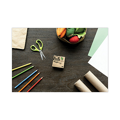 Scotch Magic Greener Tape with C38 Dispenser, 1" Core, 0.75" x 75 ft, Clear, 6/Pack (MMM8126PC38)