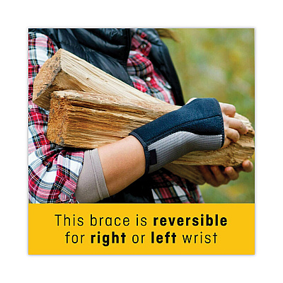 FUTURO Adjustable Reversible Splint Wrist Brace, Fits Wrists 5.5" to 8.5", Black (MMM10770EN)