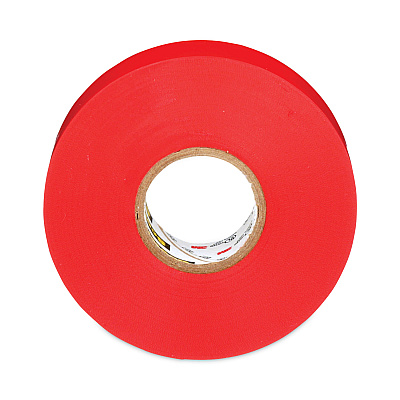 3M Scotch 35 Vinyl Electrical Color Coding Tape, 3" Core, 0.75" x 66 ft, Red (MMM10810)