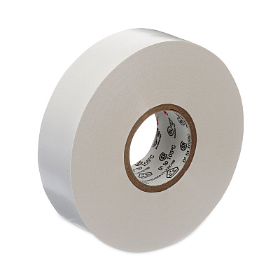 3M Scotch 35 Vinyl Electrical Color Coding Tape, 3" Core, 0.75" x 66 ft, White (MMM10828)