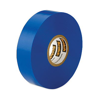 3M Scotch 35 Vinyl Electrical Color Coding Tape, 3" Core, 0.75" x 66 ft, Blue (MMM10836)