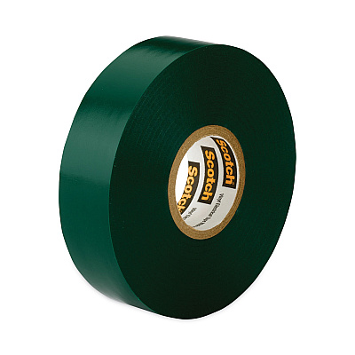 3M Scotch 35 Vinyl Electrical Color Coding Tape, 3" Core, 0.75" x 66 ft, Green (MMM10851)