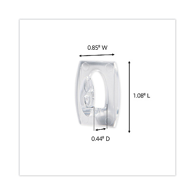 Command Clear Hooks and Strips, Mini, Plastic, 0.5 lb Capacity, 6 Hooks and 8 Strips/Pack (MMM17006CLRES)