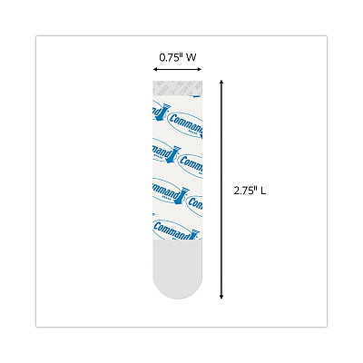 Command Refill Strips, Removable, Holds Up to 2 lbs, 0.63 x 1.75, Clear, 9/Pack (MMM17021CLRES)