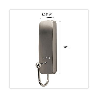 Command Decorative Hooks, Medium, Metal, Brushed Nickel, 3 lb Capacity, 2 Hooks and 4 Strips/Pack (MMM17034BN2ES)