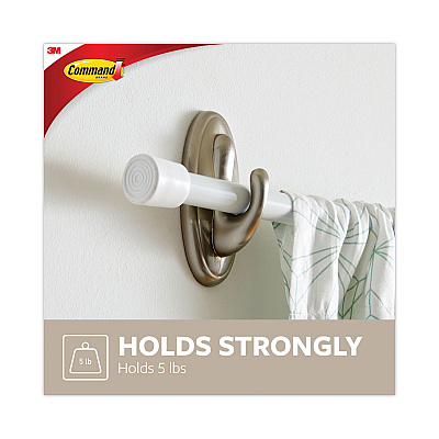 Command Decorative Hooks, Traditional, Large, Metal, Brushed Nickel, 5 lb Capacity, 2 Hooks and 4 Strips/Pack (MMM17053BNVPES)