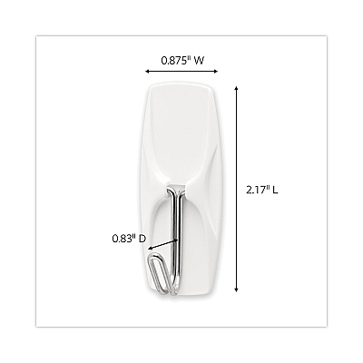 Command General Purpose Hooks, Medium, Metal, White, 2 lb Capacity, 35 Hooks and 40 Strips/Pack (MMM17065S35NA)