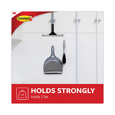 Command General Purpose Hooks, Medium, Metal, White, 2 lb Capacity, 35 Hooks and 40 Strips/Pack (MMM17065S35NA)