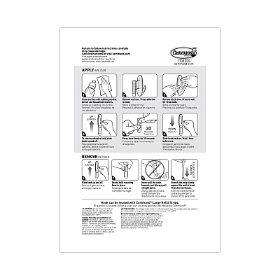 Command Designer Hooks, Large, Plastic, White, 5 lb Capacity, 16 Hooks and 24 Strips/Pack (MMM17083S16NA)