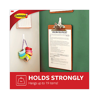 Command General Purpose Hooks, Variety Pack, Assorted Sizes, Plastic, White, 0.5, 1, 3, 5, 16 lb Capacities, 54 Pieces/Pack (MMM17231ES)