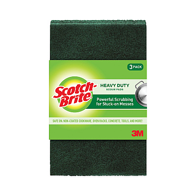 Scotch-Brite Heavy-Duty Scour Pad, 3.8 x 6, Green, 10/Carton (MMM22310CT)