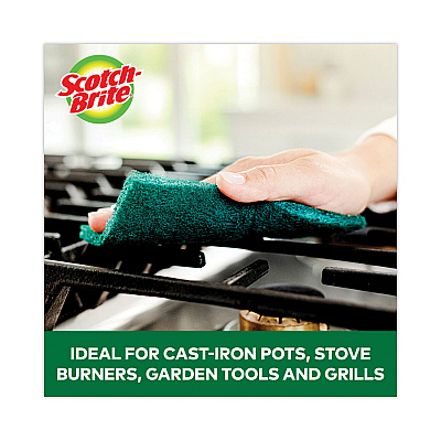 Scotch-Brite Heavy-Duty Scour Pad, 3.8 x 6, Green, 10/Carton (MMM22310CT)
