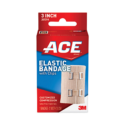 ACE Elastic Bandage with E-Z Clips, 3 x 64 (MMM207314)