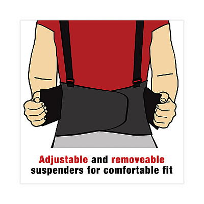 ACE Work Belt with Removable Suspenders, One Size Fits All, Up to 48" Waist Size, Black (MMM208605)