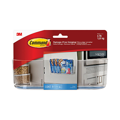 Command Large Caddy, 4 lb Capacity, 8.5"w, Clear (MMM70005143550)