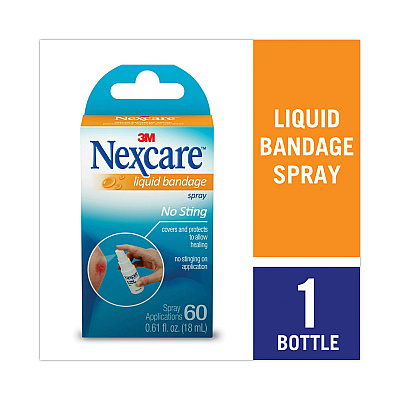 3M Nexcare No-Sting Liquid Bandage Spray, 0.61 oz (MMMLBS11803)