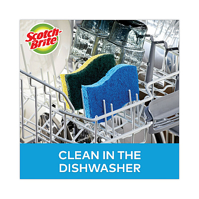 Scotch-Brite Non-Scratch Multi-Purpose Scrub Sponge, 4.4 x 2.6, 0.8" Thick, Blue, 3/Pack (MMMMP38D)