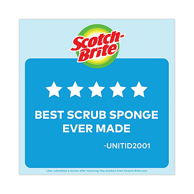 Scotch-Brite Non-Scratch Multi-Purpose Scrub Sponge, 4.4 x 2.6, 0.8" Thick, Blue, 3/Pack (MMMMP38D)