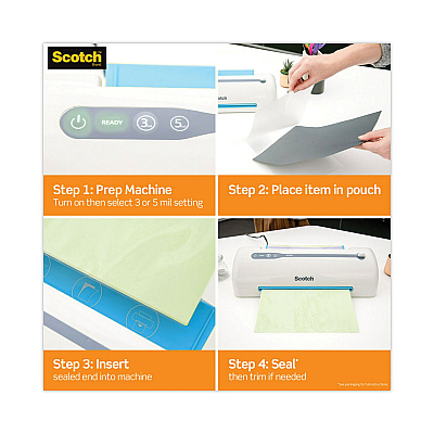 Scotch Laminating Pouches, 5 mil, 5" x 7", Clear, 100/Pack (MMMTP5903100)
