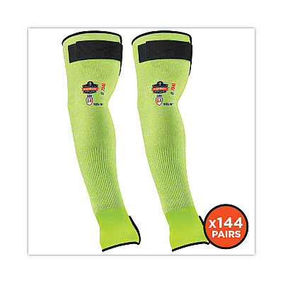 ergodyne ProFlex 7941-PR CR Protective Arm Sleeve, 18", Lime, 144 Pairs/Carton (EGO17947)