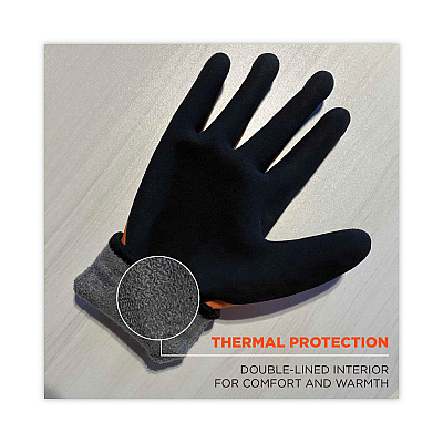 ergodyne ProFlex 7551 ANSI A5 Coated Waterproof CR Gloves, Orange, Large, Pair (EGO17674)