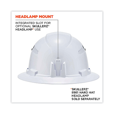 ergodyne Skullerz 8973 Class C Hard Hat Full Brim, White (EGO60154)