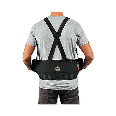 ergodyne ProFlex 1625 Elastic Back Support Brace, 2X-Large, 42" to 46" Waist, Black (EGO11116)