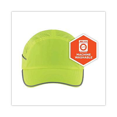 ergodyne Skullerz 8955 Lightweight Bump Cap Hat, Long Brim, Lime (EGO23352)
