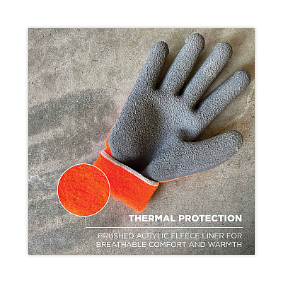 ergodyne ProFlex 7401 Coated Lightweight Winter Gloves, Orange, Large, Pair (EGO17624)