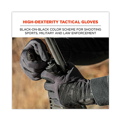 ergodyne ProFlex 812BLK High-Dexterity Black Tactical Gloves, Black, 2X-Large, Pair (EGO17576)