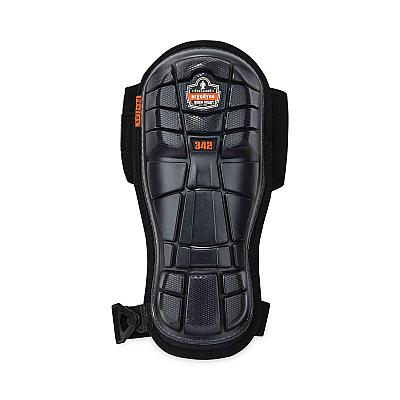 ergodyne ProFlex 342 Injected Gel Knee Pads, Extra Long Cap, Hook and Loop Closure, One Size Fits Most, Black, Pair (EGO18442)
