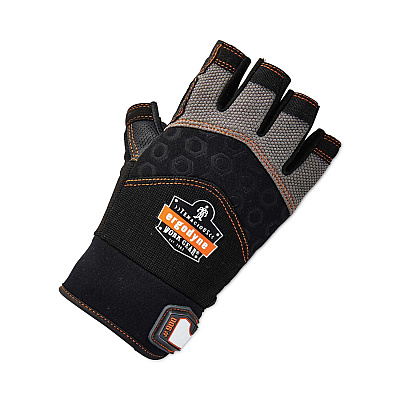 ergodyne ProFlex 900 Half-Finger Impact Gloves, Black, Large, Pair (EGO17694)