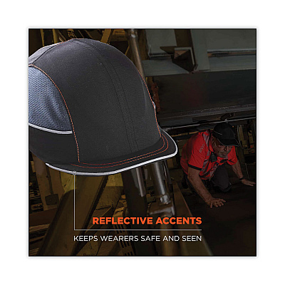 ergodyne Skullerz 8950 Bump Cap Hat, Micro Brim, Black (EGO23342)