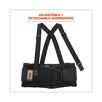 ergodyne ProFlex 1100SF Standard Spandex Back Support Brace, Medium, 30" to 34" Waist, Black (EGO11603)