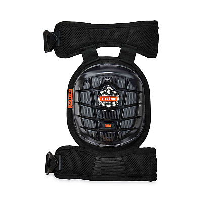 ergodyne ProFlex 344 Injected Gel Knee Pads With Comfort Straps, Short Cap, Buckle Closure, Black, Pair (EGO18444)