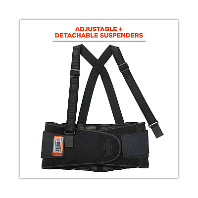 ergodyne ProFlex 1100SF Standard Spandex Back Support Brace, Large, 34" to 38" Waist, Black (EGO11604)