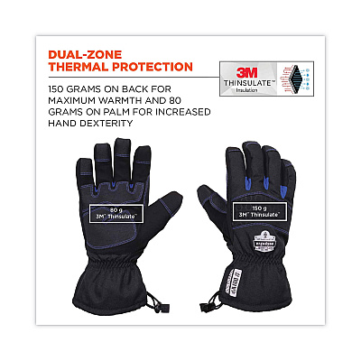 ergodyne ProFlex 819WP Extreme Thermal WP Gloves, Black, Medium, Pair (EGO17613)