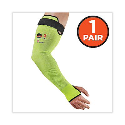 ergodyne ProFlex 7941-PR CR Protective Arm Sleeve, 22", Lime, Pair (EGO17945)