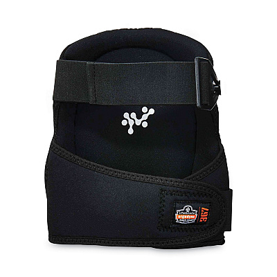 ergodyne ProFlex 367 Lightweight Gel Knee Pads, Round Cap, Hook and Loop Closure, One Size, Black, Pair (EGO18467)