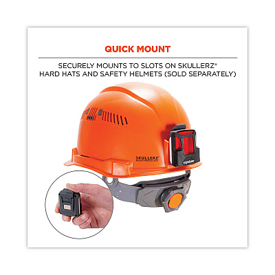 ergodyne Skullerz 8993 Hard Hat Safety Light, 1.5 x 3 x 1.5, Black (EGO60214)