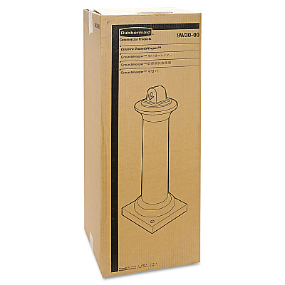 Rubbermaid Commercial GroundsKeeper Tuscan Receptacle, 22.05 gal, 13 dia x 38.38h, Black (RCP9W300BLA)