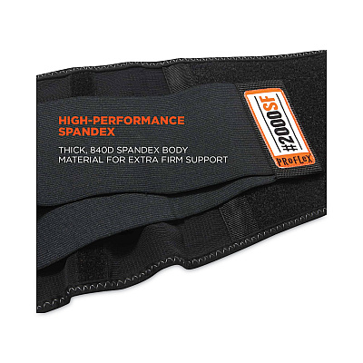 ergodyne ProFlex 2000SF High-Performance Spandex Back Support Brace, 3X-Large, 46" to 52" Waist, Black (EGO11287)