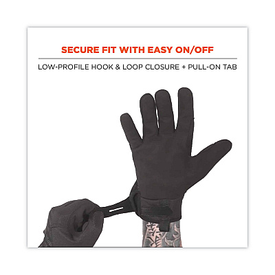 ergodyne ProFlex 812BLK High-Dexterity Black Tactical Gloves, Black, Small, Pair (EGO17572)