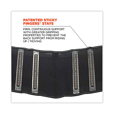 ergodyne ProFlex 1100SF Standard Spandex Back Support Brace, X-Small, 20" to 25" Waist, Black (EGO11601)